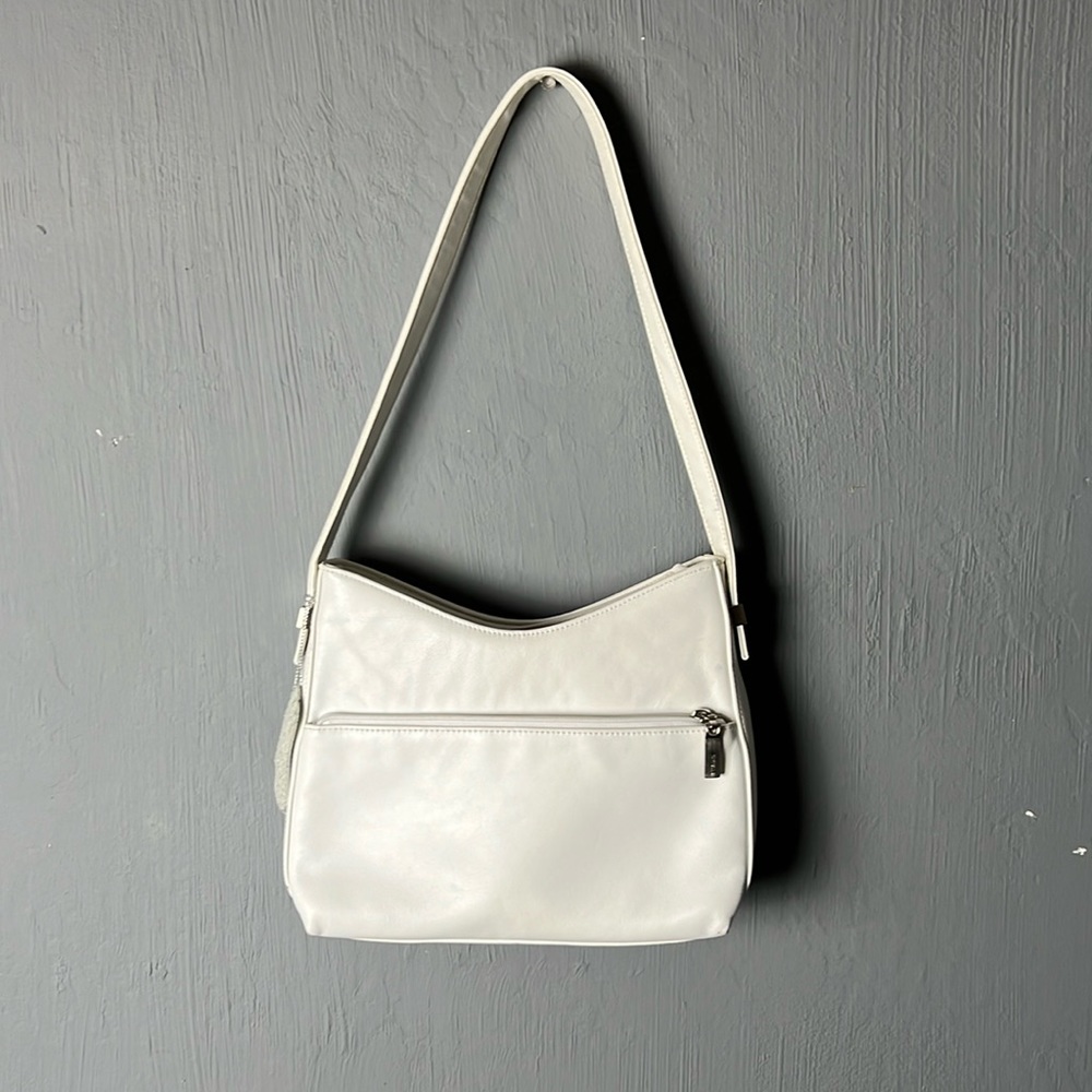 Vintage white leather handbag— Aurielle